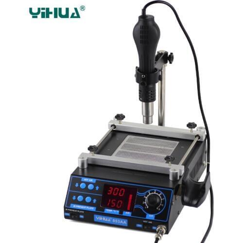 110V/220V YIHUA 853AA High power ESD BGA rework station PCB preheat and desoldering IR preheating station Free shipping