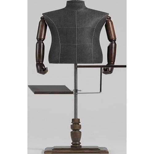 2021 Male Mannequin Body Half Length Model Suit,Trousers, Pants Rack Display Clothing Store Wood Dase Adjustable Height D146