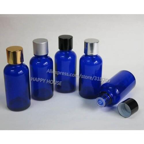 360pcs/lot Cobalt Blue Glass Essential Oil Bottle With Aluminum Cap,1OZ Blue Glass Essential Oil Container
