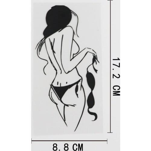 8.8CMX17.2CM Hot Sexy Lingerie Naked Girl Woman Decal Vinyl Car Sticker Black/Silver 8A-0414