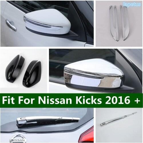 ABS Accessories Fit For Nissan Kicks 2016 - 2021 Rear Window Rain Wiper / Rearview Mirror Wing Case & Protect Strip Cover Trim