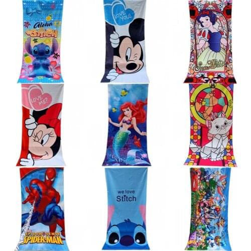 Disney Lilo & Stitch Mickey Minnie Mouse Bath Towel Blanket Baby Bathing Adult Boys Girls Swimming Beach Super Absorbent Towel