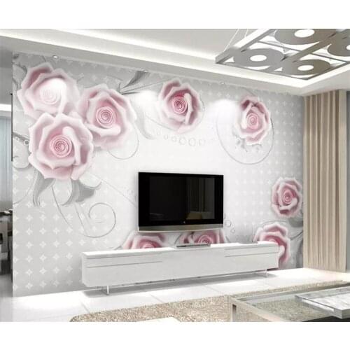Beibehang Custom Wallpaper 3d Photo Murals Modern Simple Fashion Stereo Relief Flowers TV Backdrop Decorative Painting wallpaper