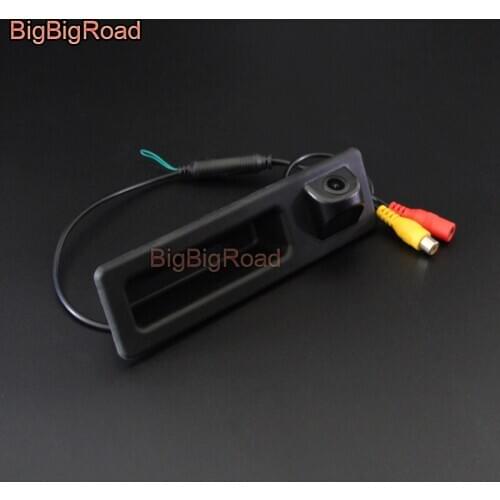 BigBigRoad For BMW X3 F25 2010-2015 3 F30 F31 F34 / 330d Touring 2012 2013 2014 2015 Car HD Rear View Trunk Handle Camera