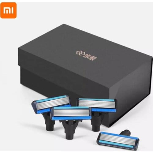 Huanxing Shaver Head 4pc/Box Safety Razor Blades Shaving 6 Layer Blade Shaver Razor Blade Replacement Head For Huanxing