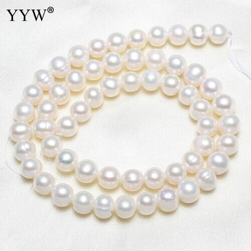 6-7mm AAA Grade White Pink Natural Pearls Bead Round Potato Freshwater Pearl Beads High Quality Pearl For Jewelry Making 0.8mm
