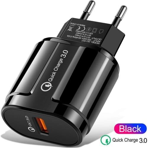Quick Charge 3.0 USB Charger For iPhone 11 Pro 8 Samsung Xiaomi EU/US Wall Mobile Phone Charger Adapter QC3.0 Fast Charging