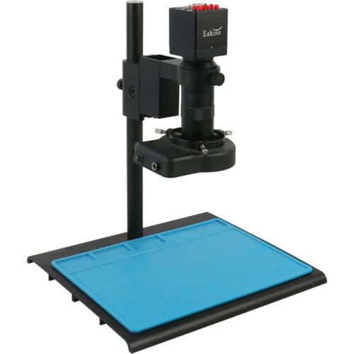 Simultaneous Output 1080P HDMI VGA Microscope Camera SONY IMX307 100X Zoom Lens 56LED Ring Light Source For PCB Soldering