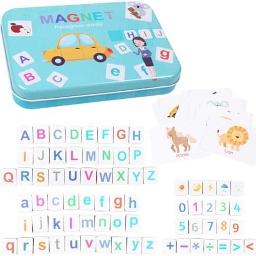 Wooden Magnetic Letters Numbers Toys Fridge Magnets Alphabet Word Cards Spelling Counting Game Learning Math for Toddler Kid