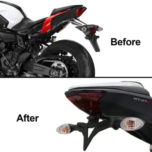 For Yamaha MT 07 MT07 MT-07 FZ-07 FZ07 2013-2019 Motorcylce License Plate Holder LED lamp Rear license plate bracket