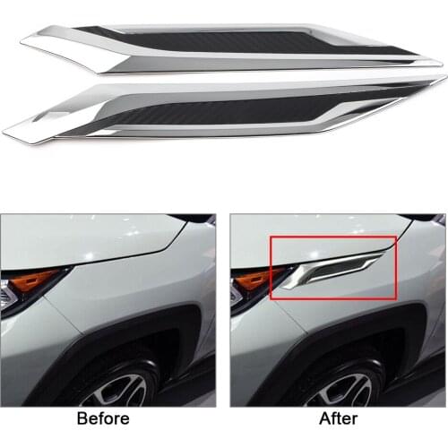 For Toyota RAV4 2019 2020 RAV 4 Car Styling Headlight Eyebrow Molding Cover Trim Decor ABS Plastic