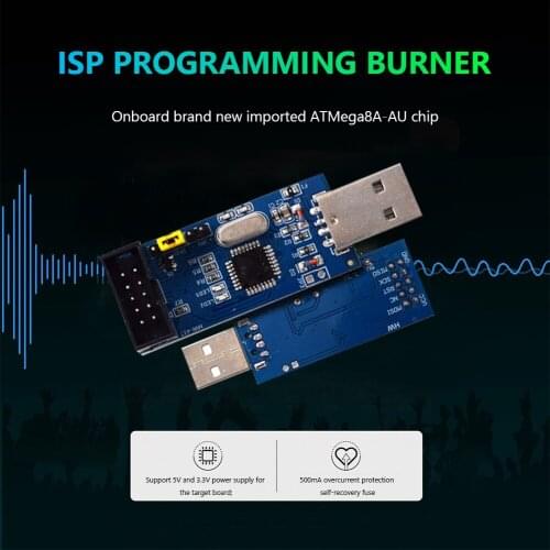 HW-437 51 MCU Download Line USB AVR ISP Programmer ATMEGA8A-AU Support Win 8.1/8/7/XP Programming burner Module Board