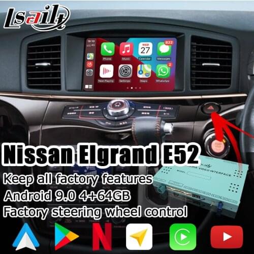 Lsailt Android / Carplay interface box for Nissan Elgrand E52 2010-19 video interface GPS navigation Murano Patrol Lsailt