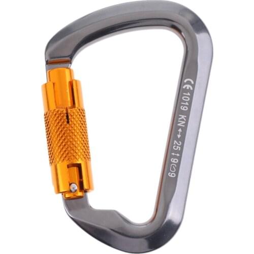 25KN Twist Gate D Carabiner Auto Locking Karabiner For Climbing By CE