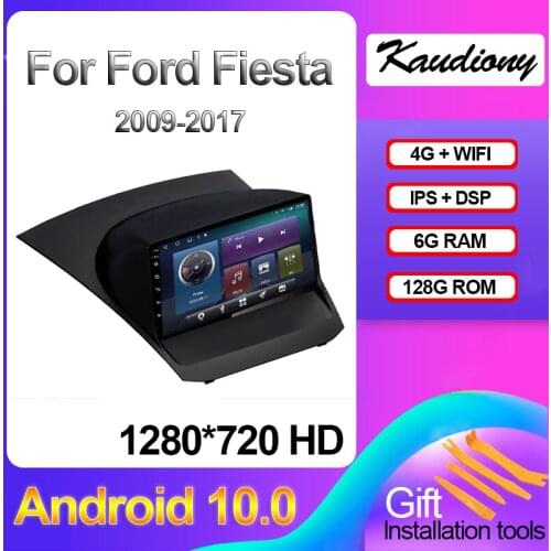 Kaudiony 9" Android 10.0 For Ford Fiesta Car DVD Multimedia Player Auto Radio Automotivo GPS Navigation 4G DSP Stereo 2009-2017
