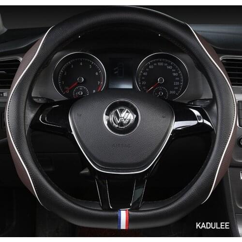 KADULEE Microfiber Leather Car Steering Wheel Cover For Renaults Duster Megane 2 3 koleos Logan sandero Scenic 2