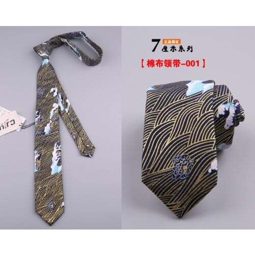 Lucky cat ocean wave retro bronzing hand tie creative fun tide 7CM tie female boy tie spot