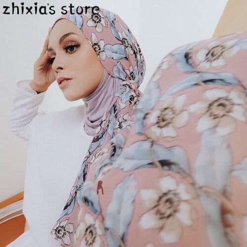 2020 fashion women bubble chiffon hijab scarf foulard femme musulman printed shawl islamic clothing headwear muslim headscarf