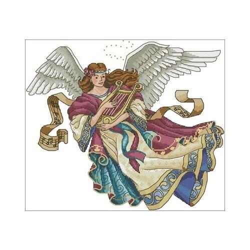 Kit Dimensions00253-Music Angel Needlework,For Embroidery,DIY 14CT Unprinted Arts Cross stitch kits Set Cross-Stitching