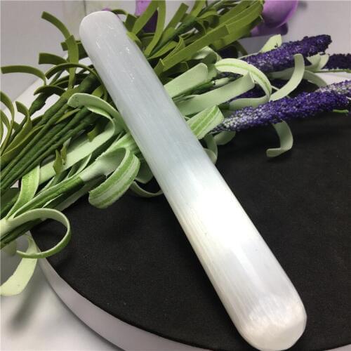 Natural White Selenite Massage Wand Crystal Massage Wand Yoni Wand For Health Healing Crystal