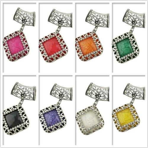 New Fashion DIY Necklace Pendant Scarf Jewelry Charm Red Resin Metal Alloy Scarf Pendant Accessories