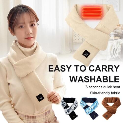 New 2020 Winter Scarf Heated Scarf USB Women Heating Scarf Couple Scarf Neckerchief Plush Collar Scarves