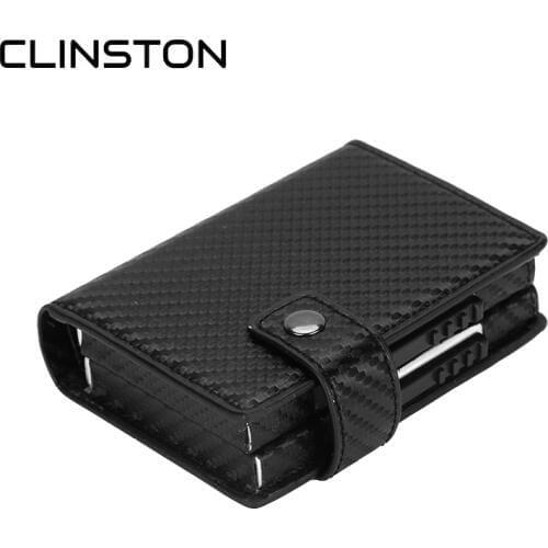 New Double Layer Mens Credit Card Holder Male Aluminum Alloy Metal Business ID Leather Card Case Wallet Slim Cardholder