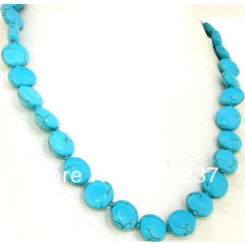 New Fashion Style diy Charm Necklace Single 14mm Coin calaite stone Bead Knotted 18" MY5308