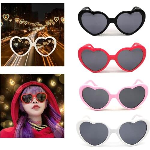 Fashion Sunglasses Heart-shaped Lights Become Love Special Effects Glasses At Night Net Red Glasses Party Supply