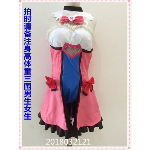 OW D.Va Hana Song Mech Pilot Lolita Dress Battle Outfit Game Halloween Cosplay Costume B002