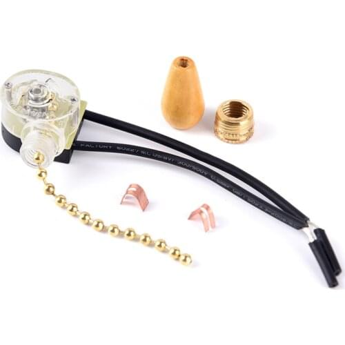 250V DIY Light Lamp Hanging Chain Switch Metal/Wood Drops 3A Zipper Switch Gold/Chrome Pull Switch Wall/Table/Floor Acc