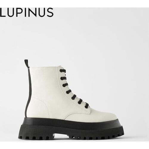 LUPINUS British Style Cool Short Boots Women Chunky Heel Ankle Boots Ankle Boot Punk Booties Ladies Footwear