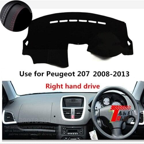 TAIJS Factory Anti cracking Simple Leather Car Dashboard Cover For Peugeot 207 2008 2009 2010 2011 2012 2013 Right hand drive