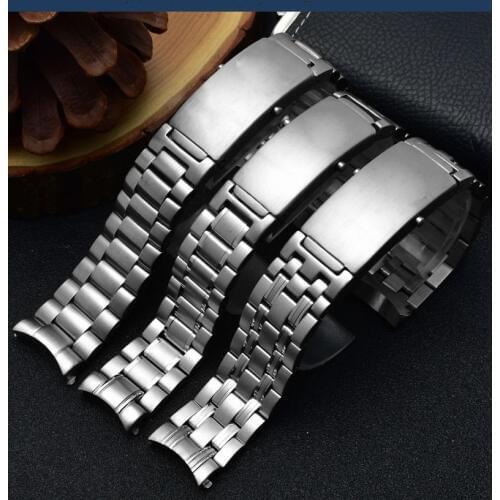 Watchband Polish Stainless Steel Wristband 20mm 22mm Steel Watch Accessories Replacement For omega strap 007 for Seamaster 300