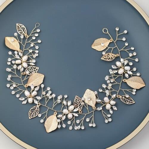 Luxury Fashion Wedding Headband Pearl Crystal Flower Bride Headdress Wedding Jewelry Hair Ornament Elegant