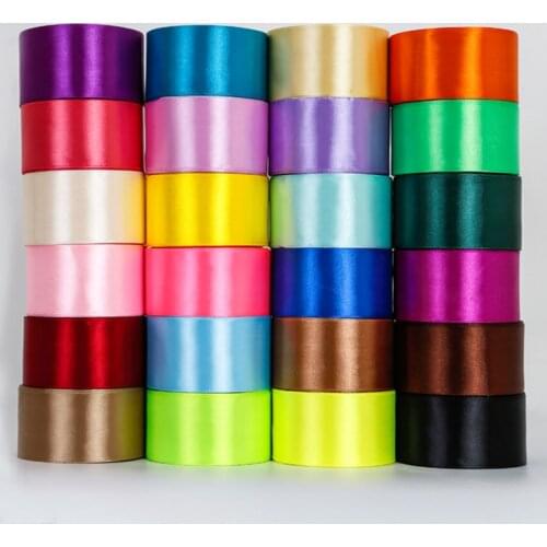 22Meters/Roll 2inch=5cm Silk Satin Ribbons DIY Artificial Roses Flowers Wedding Birthday Party Candy Gift Box Wrapping Ribbons