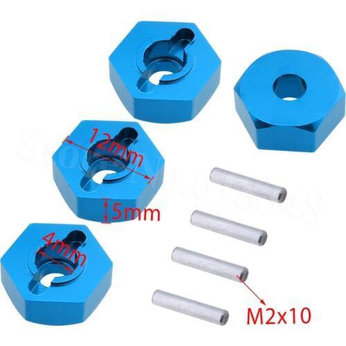 4 Pieces Aluminum Wheel Drive Hex 12mm With Pin 4P Nut HSP 102042 1/10 Upgrade Parts 02134 For RC Model Cars