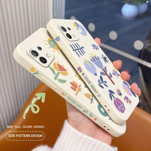 Art Moon Flower Phone Case For Xiaomi Mi 11 10T 10T Pro 10 S lite Ultra 9T 9 8 Note 10 Pro Poco F3 F2pro X2 Silicone Cover
