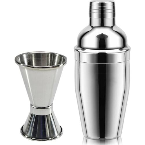 350 ml Steel Cocktail Shaker Mixer and 1/2 Cl Jigger Set