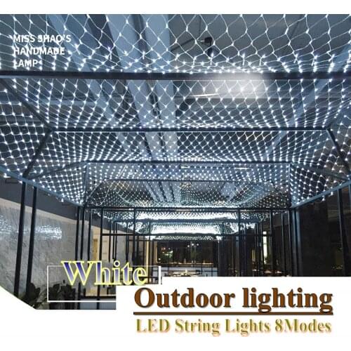 LED String Lights 8Modes 220V 1.5x1.5m 3X2M 6X4M Festival Christmas Decoration birthday party New Year Wedding Party Waterproof
