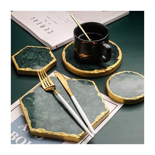 Nordic Natural Marble Potholder Plate Phnom Penh Display Plate Round Coaster Retro Craft Kitchen Dining Table Tray Pot Mat