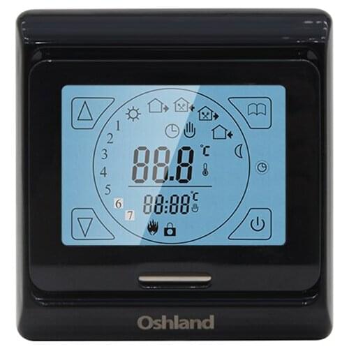 Free Shipping Black Color Digital Floor Heating Thermostats 16A Programmable Room Touch Screen Temperature Controller