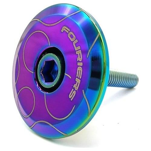 Fouriers TC-DX012 Titanium Bike Headset Cover Bicycle Top Cap For 28.6mm Fork 1 1/8" Steerer Tube Stem Spacer