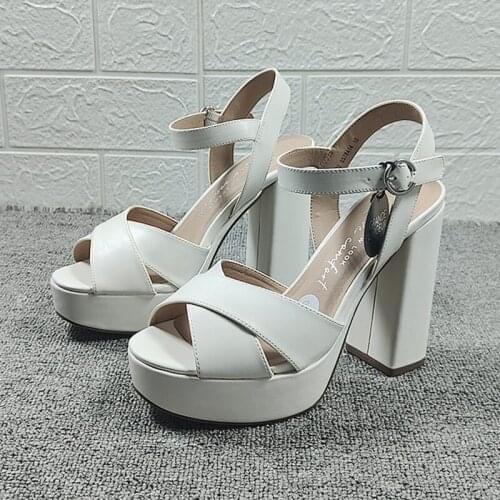 Comfort Shoes for Women Buckle Strap Black Platform Sandals Summer Heels Suit Female Beige Open Toe Large Size Espadrilles 2021