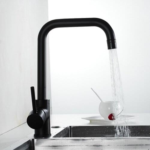 Vidric Tuqiu Kitchen Faucet 360 Rotate Black/Nickel Mixer Faucet for Kitchen Rubber Design Hot and Cold Deck Mounted Crane for