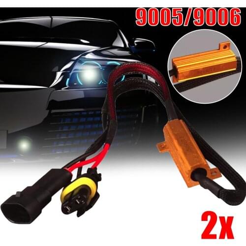 1 Pair 9005/9006/HB3/HB4 50W LED Car Fog Lights Error Free Fog Load Resistors Wiring Harness Decoder