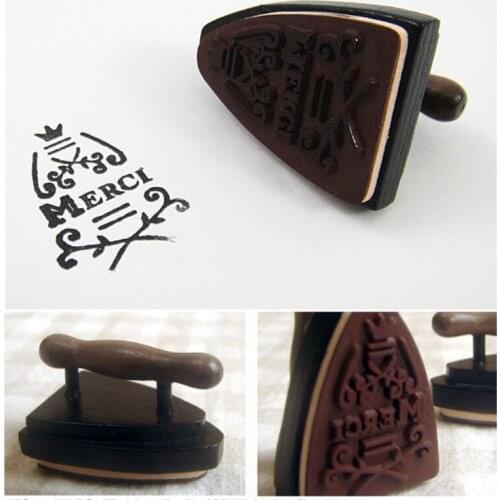1pcs/lot retro mulifunction DIY wooden stamps shaped word merci for ccrapbooking decoration 2 designs for choose