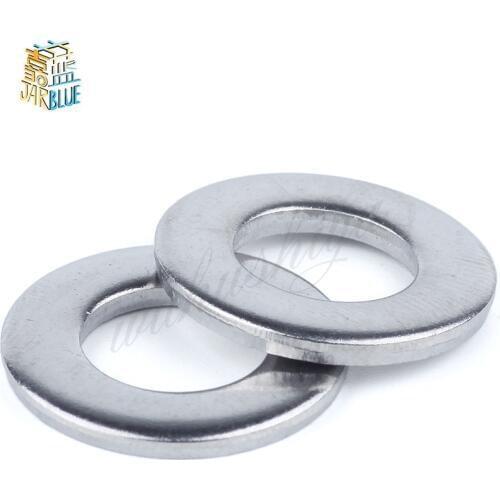 100pcs M1.6 M2 M2.5 M3 M3.5 M4 M5 M6 M8 304 Stainless Steel Flat Washer Plain Washer Flat gasket