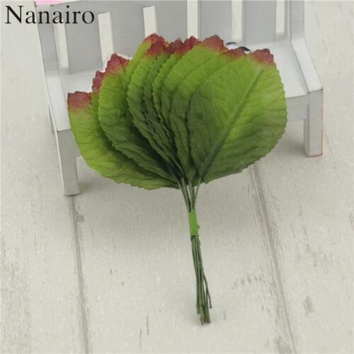 12pcs 6cm Silk Leaf Green Eucalyptus Leaves Artificial Flower For Wedding Decoration DIY Wreath Scrapbooking Craft Fake Flower