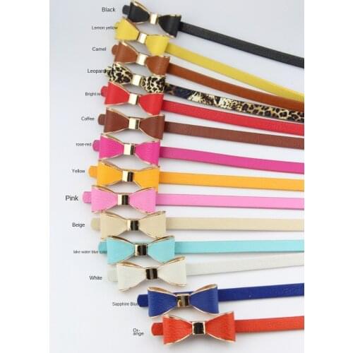 1psc Fashion Women belt Summer 12 Color Women belts Luxury Brand Colorful Bow Leather Belt Ladies Waistband Apparel Accessories